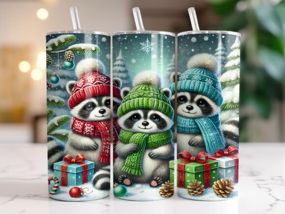 20oz Christmas Raccoon Tumbler Wrap Review