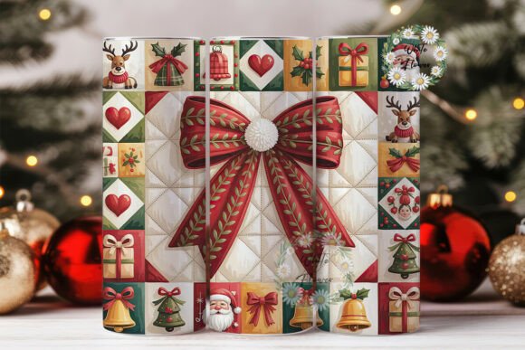 Christmas Patchwork Bow Tumbler Wrap Design Review