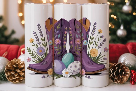 Easter Cowboy Boots Tumbler Wrap Design Review