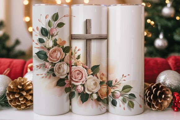 Floral Cross Tumbler Wrap Design Review