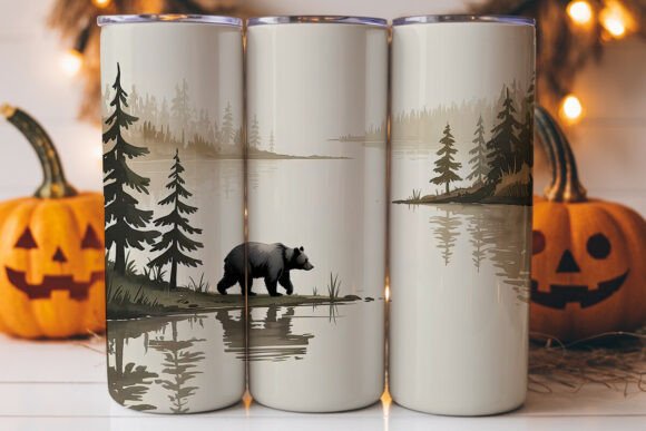 Misty Lake Bear Tumbler Wrap Design Review