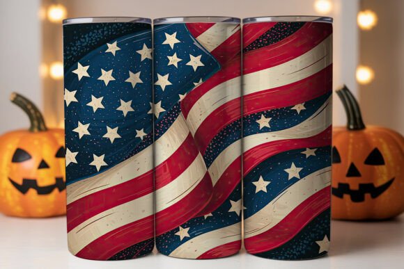 Patriotic Distressed Flag Tumbler Wrap Design Review