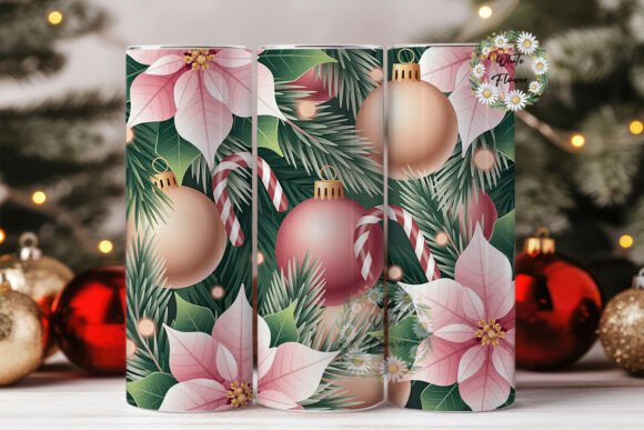Pink Poinsettia Christmas Tumbler Wrap Design Review