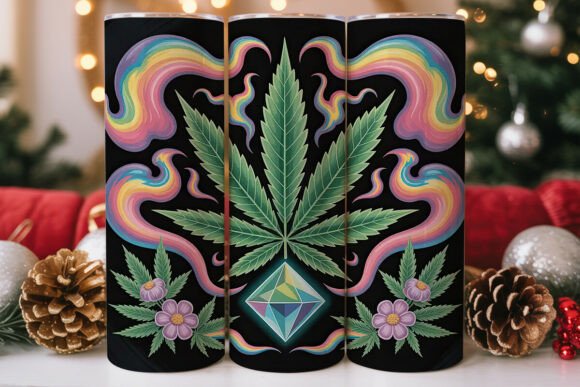 Psychedelic Cannabis Leaf Tumbler Wrap Design Review