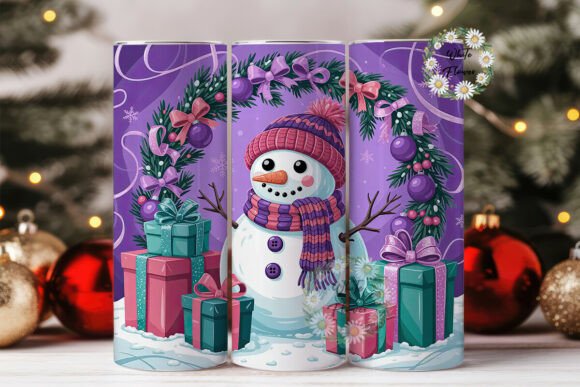 Purple Christmas Snowman Tumbler Wrap Design Review