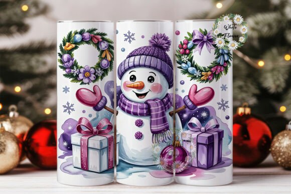 Purple Snowman Christmas Tumbler Wrap Design Review