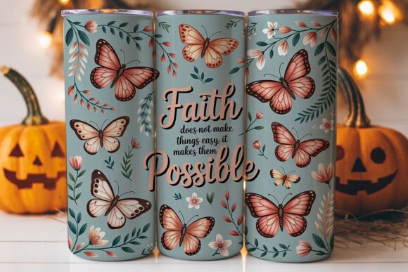 Review of Faith Butterfly 20oz Tumbler Wrap for Embroidery Projects