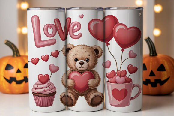 Valentine's Bear Tumbler Wrap Design Review