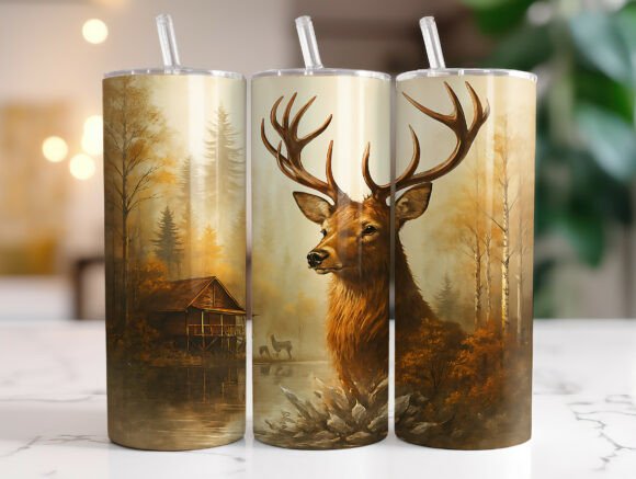 Wilderness Deer Hunting Tumbler Wrap PNG Review